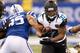 INDIANAPOLIS, IN - DECEMBER 29: Maurice Jones-Drew #32 of the Jacksonville Jaguars looks for yards after getting past Fili Moala #95 of the Indianapolis Colts during a first quarter run at Lucas Oil Stadium on December 29, 2013 in Indianapolis, Indiana.