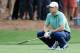 AUGUSTA, GA - APRIL 13: Jordan Spieth of the United States reacts to a poor shot on the 14th hole during the final round of the 2014 Masters Tournament at Augusta National Golf Club on April 13, 2014 in Augusta, Georgia. (Photo by David Cannon/Getty Ima