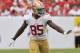 TAMPA, FL - DECEMBER 15: Tight end Vernon Davis #85 of the San Francisco 49ers lines up for play against the Tampa Bay Buccaneers December 15, 2013 at Raymond James Stadium in Tampa, Florida. (Photo by Al Messerschmidt/Getty Images)
