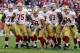 GLENDALE, AZ - DECEMBER 29: Anthony Davis #76, Alex Boone #75, Jonathan Goodwin #59, Mike Iupati #77, Joe Staley #74 and Colin Kaepernick #7 of the San Francisco 49ers run up to the line of scrimmage against the Arizona Cardinals at University of Phoenix