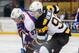 WINDSOR, ON - JANUARY 30: Sam Bennett #93 of the Kingston Frontenacs wins a faceoff against Brady Vail #97 of the Windsor Spitfires on January 30, 2014 at the WFCU Centre in Windsor, Ontario, Canada. (Photo by Dennis Pajot/Getty Images)