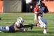 Jan 25, 2014; Mobile, AL, USA; South squad running back Jerick McKinnon of Georgia Southern (24) carries against North squad outside linebacker Marcus Smith of Louisville (90) during the second quarter at Ladd-Peebles Stadium. Mandatory Credit: John David