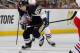 PITTSBURGH, PA - APRIL 16: Sidney Crosby #87 of the Pittsburgh Penguins moves the puck up ice during the second period against the Columbus Blue Jackets on April 16 2014 at Consol Energy Center in Pittsburgh, Pennsylvania. (Photo by Gregory Shamus/NHLI