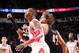 HOUSTON, TX - MARCH 9: Dwight Howard #12 of the Houston Rockets battle for position against Robin Lopez #4 of the Portland Trail Blazers on March 9, 2014 at the Toyota Center in Houston, Texas. NOTE TO USER: User expressly acknowledges and agrees that, b