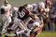 Sep 14, 2013; College Station, TX, USA; Alabama Crimson Tide tight end O.J. Howard (88) runs with a catch as he is tackled by Texas A&M Aggies defensive back Clay Honeycutt (25) and defensive back Deshazor Everett (29) during the second half at Kyle Field
