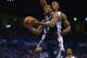 OKLAHOMA CITY, OK - APRIL 19: Tony Allen #9 of the Memphis Grizzlies is blocked on a shot by Serge Ibaka #9 of the Oklahoma City Thunder in Game One of the Western Conference Quarterfinals during the 2014 NBA Playoffs at Chesapeake Energy Arena on April