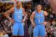 LOS ANGELES, CA - MARCH 9: Kevin Durant #35 and Russell Westbrook #0 of the Oklahoma City Thunder during a game against the Los Angeles Lakers at STAPLES Center on March 9, 2014 in Los Angeles, California. NOTE TO USER: User expressly acknowledges and agr