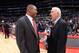 LOS ANGELES, CA - DECEMBER 16: Doc Rivers of the Los Angeles Clippers and Gregg Popovich of the San Antonio Spurs greet each other before their game at Staples Center on December 16, 2013 in Los Angeles, California. NOTE TO USER: User expressly acknowledg