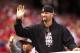 ST. LOUIS, MO - OCTOBER 30: First baseman Albert Pujols of the St. Louis Cardinals waves to the crowd during the World Series victory parade for the franchise's 11th championship on October 30, 2011 in St Louis, Missouri. (Photo by Ed Szczepanski/Getty Im