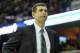 Apr 12, 2014; Cleveland, OH, USA; Boston Celtics head coach Brad Stevens reacts in the fourth quarter against the Cleveland Cavaliers at Quicken Loans Arena. Mandatory Credit: David Richard-USA TODAY Sports