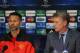 MANCHESTER, ENGLAND - MARCH 31: David Moyes the manager of Manchester United and Ryan Giggs face the media during a press conference at Old Trafford on March 31, 2014 in Manchester, England. (Photo by Alex Livesey/Getty Images)
