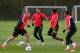 MANCHESTER, ENGLAND - APRIL 08: Ashley Young of Manchester United challenges Ryan Giggs during a training session at Aon Training Complex on April 8, 2014 in Manchester, England. (Photo by Alex Livesey/Getty Images)