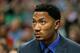 CHICAGO, IL - MARCH 17: Derrick Rose #1 of the Chicago Bulls watches his teammates from the bench during a game against the Oklahoma City Thunder at the United Center on March 17, 2014 in Chicago, Illinois. The Thunder defeated the Bulls 97-85. NOTE TO U