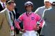 ARCADIA, CA - NOVEMBER 02: Jockey Gary Stevens watches the replay after the Juvenile Fillies during the 2013 Breeders' Cup World Championships at Santa Anita Park on November 2, 2013 in Arcadia, California. Stevens was disqualified from the race. (Photo b