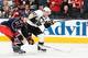 COLUMBUS, OH - APRIL 23: Sidney Crosby #87 of the Pittsburgh Penguins skates against the Columbus Blue Jackets in Game Four of the First Round of the 2014 Stanley Cup Playoffs on April 23, 2014 at Nationwide Arena in Columbus, Ohio. (Photo by Jamie Saba