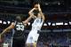 DALLAS, TX - APRIL 28: Dirk Nowitzki #41 of the Dallas Mavericks takes a shot against Boris Diaw #33 of the San Antonio Spurs in Game Four of the Western Conference Quarterfinals during the 2014 NBA Playoffs at American Airlines Center on April 28, 2014