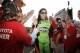 Apr 26, 2014; Richmond, VA, USA; NASCAR Sprint Cup driver Danica Patrick (10) during driver introductions before the Toyota Owners 400 at Richmond International Raceway. Mandatory Credit: Peter Casey-USA TODAY Sports