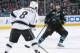 SAN JOSE, CA - MARCH 14: Joe Thornton #19 of the San Jose Sharks defends against Drew Doughty #8 of the Los Angeles Kings during an NHL game on March 14, 2013 at HP Pavilion in San Jose, California. (Photo by Don Smith/NHLI via Getty Images)