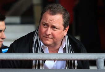 SOUTHAMPTON, ENGLAND - MARCH 29:  Newcastle United owner Mike Ashley takes his seat prior to kickoff during the Barclays Premier League match between Southampton and Newcastle United at St Mary's Stadium on March 29, 2014 in Southampton, England.  (Photo 