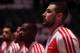TORONTO,ON - APRIL 30: Jonas Valanciunas #17 of the Toronto Raptors looks on before Game Five of the Eastern Conference Quarterfinals against the Brooklyn Nets during the 2014 NBA Playoffs at the Air Canada Centre on April 30, 2014 in Toronto, Ontario, Ca