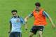 Try as he might, Cesc Fabregas cannot dislodge Xavi Hernandez - eight years his senior.