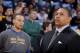 OAKLAND, CA - APRIL 4: Head Coach Mark Jackson of the Golden State Warriors coaches against the Sacramento Kings on April 4, 2014 at Oracle Arena in Oakland, California. NOTE TO USER: User expressly acknowledges and agrees that, by downloading and or usin