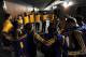 LOS ANGELES, CA - MAY 3: The Golden State Warriors huddle together before facing the Los Angeles Clippers in Game Seven of the Western Conference Quarterfinals during the 2014 NBA Playoffs at Staples Center on May 3, 2014 in Los Angeles, California. NOTE