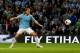 MANCHESTER, ENGLAND - APRIL 21: Martin Demichelis of Manchester City scores their third goal during the Barclays Premier League match between Manchester City and West Bromwich Albion at Etihad Stadium on April 21, 2014 in Manchester, England. (Photo by