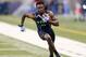 Feb 23, 2014; Indianapolis, IN, USA; Clemson Tigers wide receiver Sammy Watkins participates in a pass catching drill during the 2014 NFL Combine at Lucas Oil Stadium. Mandatory Credit: Brian Spurlock-USA TODAY Sports