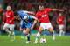 MANCHESTER, ENGLAND - OCTOBER 23: Markel Bergara of Real Sociedad battles for the ball with Ryan Giggs of Manchester United during the UEFA Champions League Group A match between Manchester United and Real Sociedad at Old Trafford on October 23, 2013 in