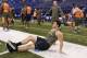 INDIANAPOLIS, IN - FEBRUARY 22: Former Texas A&M offensive lineman Jake Matthews stretches as he gets ready to run the 40-yard dash during the 2014 NFL Combine at Lucas Oil Stadium on February 22, 2014 in Indianapolis, Indiana. (Photo by Joe Robbins/Getty