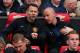 MANCHESTER, ENGLAND - MAY 06: Manchester United Caretaker Manager Ryan Giggs speaks with Nicky Butt (R) prior to the Barclays Premier League match between Manchester United and Hull City at Old Trafford on May 6, 2014 in Manchester, England. (Photo by A