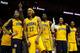ATLANTA, GA - MAY 01: (L-R) Forward Luis Scola #4, Chris Copeland #22, center Roy Hibbert #55, forward Evan Turner #12 and guard Rasaul Butler #8 of the Indiana Pacers react to the crowd at the end of Game 6 of the Eastern Conference Quarterfinals agai