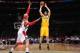 INDIANAPOLIS, IND - MAY 9: Luis Scola #4 of the Indiana Pacers shoots the ball against the Washington Wizards in Game Three of the Eastern Conference Semi-Finals during the 2014 NBA Playoffs at the Verizon Center on May 9, 2014 in Washington, DC. NOTE TO