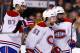 BOSTON, MA - MAY 03: P.K. Subban #76, David Desharnais #51, and Max Pacioretty #67 of the Montreal Canadiens talk during a break in play in the second period against the Boston Bruins in Game Two of the Second Round of the 2014 NHL Stanley Cup Playoffs at