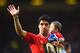 LIVERPOOL, ENGLAND - MAY 11: Luis Suarez of Liverpool with his son Benjamin after the Barclays Premier League match between Liverpool and Newcastle United at Anfield on May 11, 2014 in Liverpool, England. Liverpool finish as runners-up in the Premier Lea