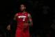 BROOKLYN, NY - MAY 12: LeBron James #6 of the Miami Heat looks on in Game Four of the Eastern Conference Semifinals against the Brooklyn Nets during the 2014 NBA Playoffs on May 12, 2014 at Barclays Center in Brooklyn. NOTE TO USER: User expressly acknowl