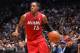 BROOKLYN, NY - MAY 12: Mario Chalmers #15 of the Miami Heat handles the ball against the Brooklyn Nets in Game Four of the Eastern Conference Semifinals on May 12, 2014 at Barclays Center in Brooklyn. NOTE TO USER: User expressly acknowledges and agrees t