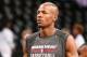 BROOKLYN, NY - MAY 10: Ray Allen #34 of the Miami Heat warms up before a game against the Brooklyn Nets during Game Three of the Eastern Conference Semifinals on May 10, 2014 at Barclays Center in Brooklyn. NOTE TO USER: User expressly acknowledges and ag
