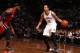 BROOKLYN, NY - MAY 12: Shaun Livingston #14 of the Brooklyn Nets handles the ball against LeBron James #6 of the Miami Heat in Game Four of the Eastern Conference Semifinals during the 2014 NBA Playoffs on May 12, 2014 at Barclays Center in Brooklyn. NOTE