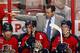 Dineen behind the Panthers bench last season.