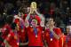 JOHANNESBURG, SOUTH AFRICA - JULY 11: Fernando Torres of Spain lifts the World Cup trophy as the Spain team celebrate victory following the 2010 FIFA World Cup South Africa Final match between Netherlands and Spain at Soccer City Stadium on July 11, 2010