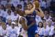 OKLAHOMA CITY, OK - May 13: Blake Griffin #32 of the Los Angeles Clippers posts up against Serge Ibaka of the Oklahoma City Thunder in Game 5 of the Western Conference Semifinals during the 2014 NBA Playoffs at the Chesapeake Arena on May 13, 2014 in Okla