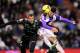 VALLADOLID, SPAIN - JANUARY 04: Javi Guerra (R) of Real Valladolid CF battles for he ball against Antonio Amaya of Real Betis Balompie during the La Liga match between Real Valladolid CF and Real Betis Balompie at Estadio Jose Zorilla on January 4, 2014 i
