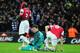 LONDON, ENGLAND - FEBRUARY 27: Goalkeeper Wojciech Szczesny (C) of Arsenal and Laurent Koscielny react after a defensive mistake leading to the Birmingham City winning goal during the Carling Cup Final between Arsenal and Birmingham City at Wembley Stadi