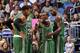 ORLANDO, FL - JANUARY 19: Rajon Rondo #9 of the Boston Celtics gives direction with his teammates against the Orlando Magic during the game on January 19, 2014 at Amway Center in Orlando, Florida. NOTE TO USER: User expressly acknowledges and agrees that,