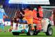 NAPLES, ITALY - MARCH 09: Kevin Strootman of Roma goes off injured during the Serie A match between SSC Napoli and AS Roma at Stadio San Paolo on March 9, 2014 in Naples, Italy. (Photo by Giuseppe Bellini/Getty Images)