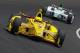 INDIANAPOLIS, IN - MAY 19: Helio Castroneves of Brazil, driver of the #3 Pennzoil Team Penske Chevrolet Dallara is seen on the track during practice for the Indy 500 at the Indianapolis Motor Speedway on May 19, 2014 in Indianapolis, Indiana. (Photo by Mi