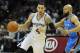 SAN ANTONIO, TX - MAY 21: Danny Green #4 of the San Antonio Spurs drives against the Oklahoma City Thunder in Game Two of the Western Conference Finals during the 2014 NBA Playoffs on May 21, 2014 at the AT&T Center in San Antonio, Texas. NOTE TO USER: U
