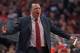 CHICAGO, IL - APRIL 22: Head coach Tom Thibodeau of the Chicago Bulls complains to a referee during Game Two of the Eastern Conference Quarterfinals during the 2014 NBA Playoffs against the Washington Wizards at the United Center on April 22, 2014 in Chic